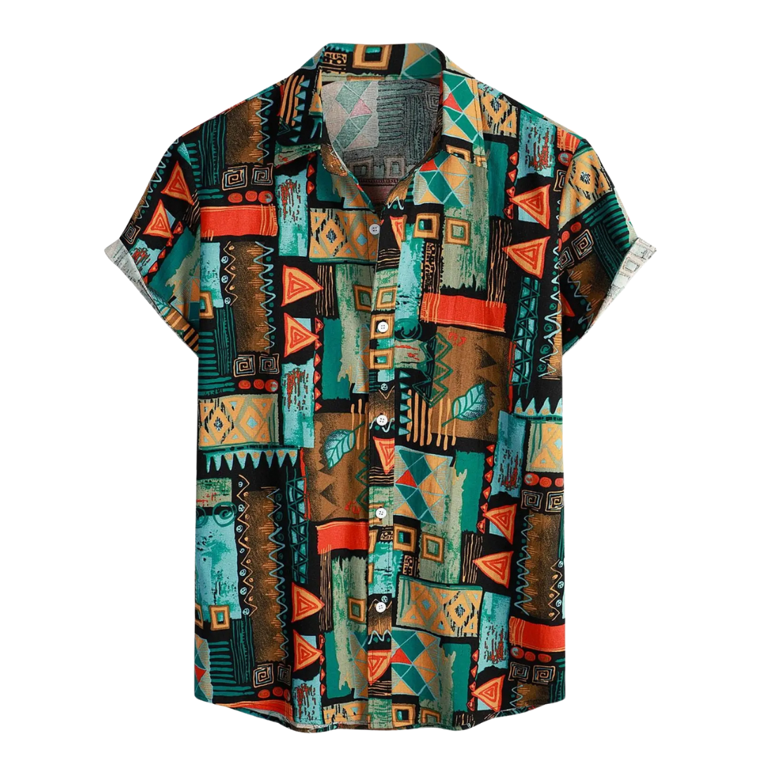 Camisa Masculina Casual Havaiana Retrô