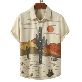 Camisa Masculina Casual Cactus